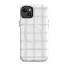 Matte Arctic White Quilted Texture MagSafe Tough Case for iPhone — soft white quilted grid pattern with subtle stitched