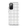 Glossy Cloud White Quilted Texture Tough Case for Samsung — seamless quilted grid pattern in soft white and pale grey