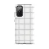 Matte Cloud White Quilted Texture Tough Case for Samsung — seamless quilted grid pattern in soft white and pale grey
