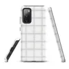 Glossy Cloud White Quilted Texture Tough Case for Samsung — seamless quilted grid pattern in soft white and pale grey