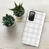 Glossy Cloud White Quilted Texture Tough Case for Samsung — seamless quilted grid pattern in soft white and pale grey