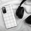 Glossy Cloud White Quilted Texture Tough Case for Samsung — seamless quilted grid pattern in soft white and pale grey
