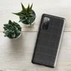 Glossy Stealth Grid Quilted Tough Case for Samsung — dark charcoal quilted fabric pattern with a precise stitched grid