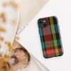 Glossy Highland Bold Plaid MagSafe Tough Case for iPhone — vibrant tartan plaid pattern in deep black, electric teal, fiery