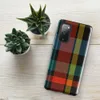 Glossy Bold Plaid Tough Case for Samsung — vibrant tartan plaid pattern in black, teal, fiery red-orange, and golden yellow