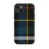Matte Highland Spirit Tartan MagSafe Tough Case for iPhone — classic Scottish tartan pattern in black, royal blue, golden