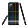 Glossy Highland Spirit Tartan Tough Case for Samsung — classic Scottish tartan plaid with black base and bold crossing