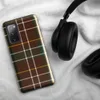 Glossy Highland Tartan Tough Case for Samsung — classic Scottish tartan plaid in deep red, forest green, gold, and white