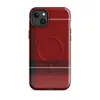 Glossy Highland Red Plaid MagSafe Tough Case for iPhone — classic Scottish tartan plaid in deep crimson red with bold black