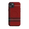 Matte Highland Red Plaid MagSafe Tough Case for iPhone — classic Scottish tartan plaid in deep crimson red with bold black