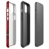 Glossy Highland Red Plaid MagSafe Tough Case for iPhone — classic Scottish tartan plaid in deep crimson red with bold black