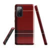Glossy Highland Red Plaid Tough Case for Samsung — classic red tartan plaid with thick black bands and white accent lines