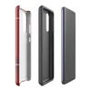 Glossy Highland Red Plaid Tough Case for Samsung — classic red tartan plaid with thick black bands and white accent lines