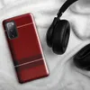Glossy Highland Red Plaid Tough Case for Samsung — classic red tartan plaid with thick black bands and white accent lines