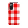 Matte Classic Red Gingham Tough Case for Samsung — large red and white gingham checkerboard pattern with alternating solid