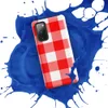 Glossy Classic Red Gingham Tough Case for Samsung — large red and white gingham checkerboard pattern with alternating solid
