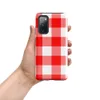 Glossy Classic Red Gingham Tough Case for Samsung — large red and white gingham checkerboard pattern with alternating solid