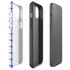 Glossy American Plaid Patriot MagSafe Tough Case for iPhone — red white and blue gingham plaid pattern with diagonal stripe