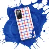 Glossy Red White Blue Plaid Tough Case for Samsung — red white and blue overlapping plaid grid with diagonal stripe texture