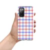 Glossy Red White Blue Plaid Tough Case for Samsung — red white and blue overlapping plaid grid with diagonal stripe texture
