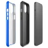 Glossy Electric Blue Serenity MagSafe Tough Case for iPhone — solid electric blue surface with subtle crackled weathered