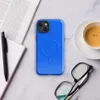 Glossy Electric Blue Serenity MagSafe Tough Case for iPhone — solid electric blue surface with subtle crackled weathered