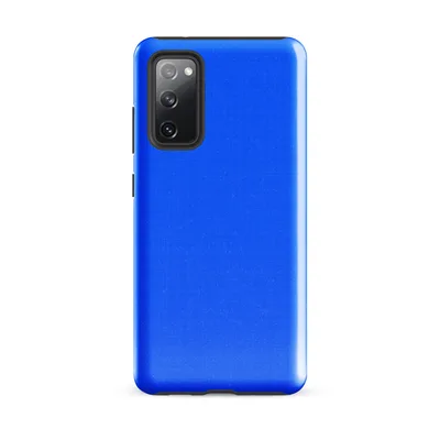 solid vivid electric blue surface with subtle texture and fine scratch-like marks across the finish on Glossy Electric Blue Bold Tough Case for Samsung - default - Front view
