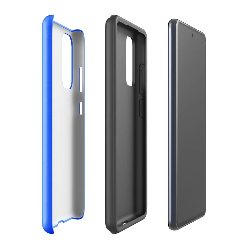 Glossy Electric Blue Bold Tough Case for Samsung — solid vivid electric blue surface with subtle texture and fine