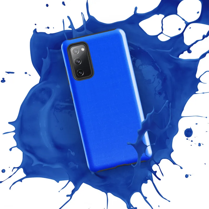 Glossy Electric Blue Bold Tough Case for Samsung — solid vivid electric blue surface with subtle texture and fine