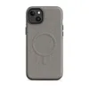 Matte Urban Grid Minimalist MagSafe Tough Case for iPhone — micro-checkerboard pattern in muted slate and warm greige