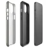Glossy Urban Grid Minimalist MagSafe Tough Case for iPhone — micro-checkerboard pattern in muted slate and warm greige