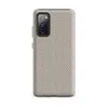Matte Woven Linen Texture Tough Case for Samsung — close-up woven textile pattern in warm taupe and off-white with a fine