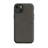 Matte Charcoal Woven Texture MagSafe Tough Case for iPhone — dense horizontal ribbed woven textile pattern in deep warm
