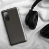 Glossy Charcoal Woven Texture Tough Case for Samsung — close-up ribbed fabric weave pattern in deep warm charcoal grey