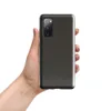 Glossy Charcoal Woven Texture Tough Case for Samsung — close-up ribbed fabric weave pattern in deep warm charcoal grey