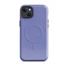 Glossy Periwinkle Static Texture MagSafe Tough Case for iPhone — fine checkerboard pixel pattern in periwinkle blue-violet