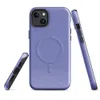 Glossy Periwinkle Static Texture MagSafe Tough Case for iPhone — fine checkerboard pixel pattern in periwinkle blue-violet