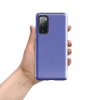 Glossy Periwinkle Grid Texture Tough Case for Samsung — fine micro-checkerboard pattern in periwinkle and slate blue