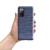 Glossy Ocean Wave Stripe Tough Case for Samsung — tightly packed horizontal rippling wave stripes in cobalt blue and white