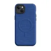Matte Royal Blue Woven Texture MagSafe Tough Case for iPhone — close-up woven textile texture in deep royal blue