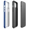 Glossy Royal Blue Woven Texture MagSafe Tough Case for iPhone — close-up woven textile texture in deep royal blue