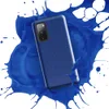 Glossy Deep Blue Woven Texture Tough Case for Samsung — close-up of a tightly woven horizontal ribbed fabric texture in deep