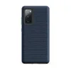 Matte Deep Ocean Woven Texture Tough Case for Samsung — tightly woven horizontal textile pattern in deep navy and slate blue