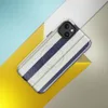 Glossy Nautical Ticking Stripe Classic MagSafe Tough Case for iPhone — vertical ticking stripes in navy blue and cream