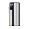 Matte Nautical Ticking Stripe Tough Case for Samsung — classic ticking stripe pattern with bold navy blue and off-white