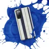 Glossy Nautical Ticking Stripe Tough Case for Samsung — classic ticking stripe pattern with bold navy blue and off-white