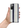 Glossy Nautical Ticking Stripe Tough Case for Samsung — classic ticking stripe pattern with bold navy blue and off-white