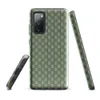 Glossy Garden Weave Stripe Tough Case for Samsung — woven basketweave pattern with vertical sage green and mint stripes