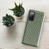 Glossy Garden Weave Stripe Tough Case for Samsung — woven basketweave pattern with vertical sage green and mint stripes