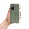 Glossy Garden Weave Stripe Tough Case for Samsung — woven basketweave pattern with vertical sage green and mint stripes